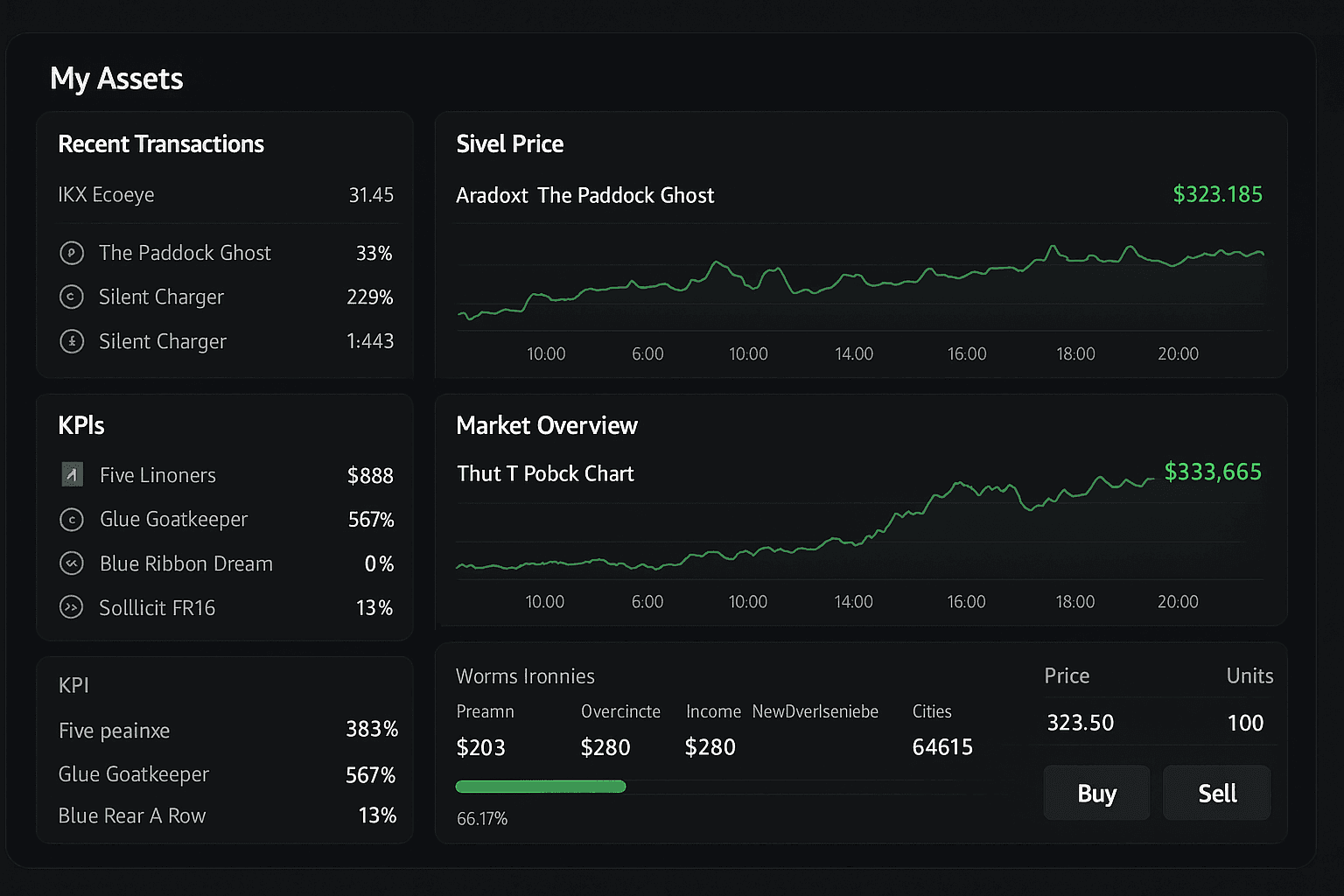 Evolution Stables Marketplace Trading Interface Mockup