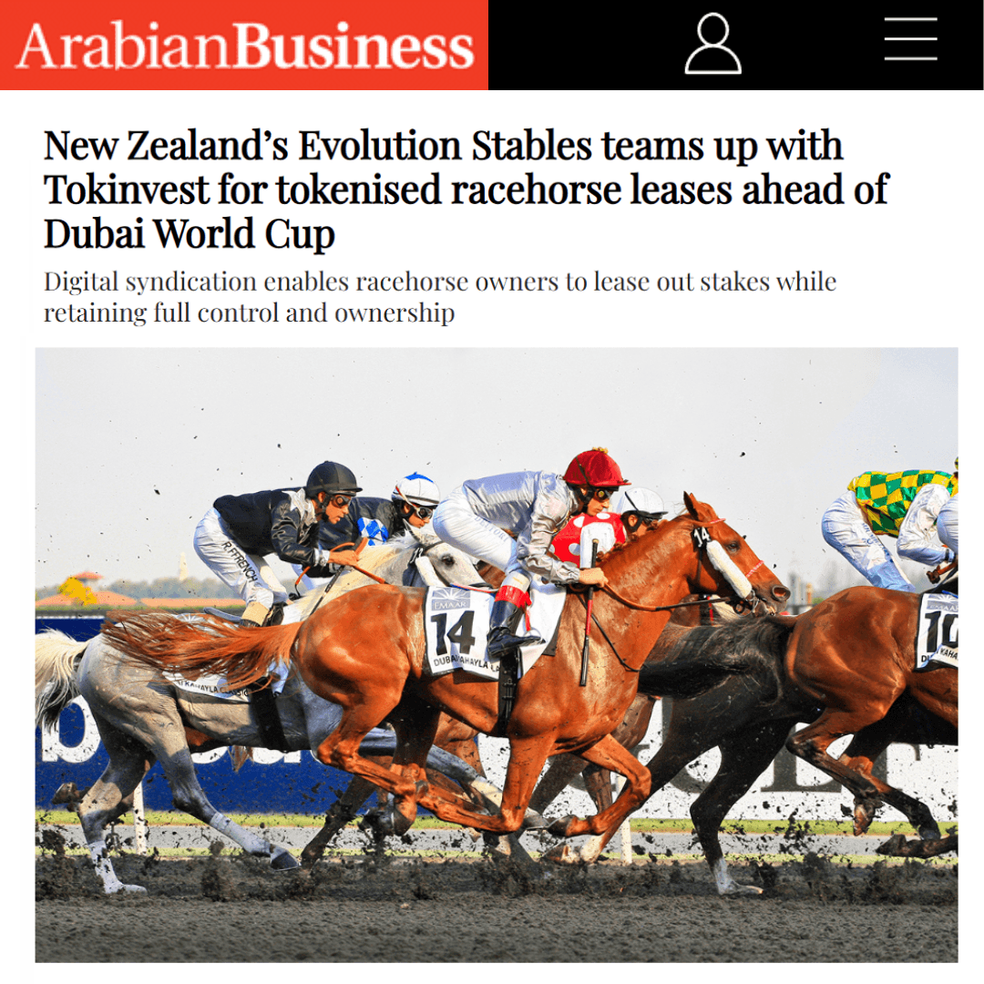 New Zealand's Evolution Stables Teams Up with Tokinvest for Tokenised Racehorse Leases Ahead of Dubai World Cup